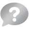 silver question mark in chat bubble icon